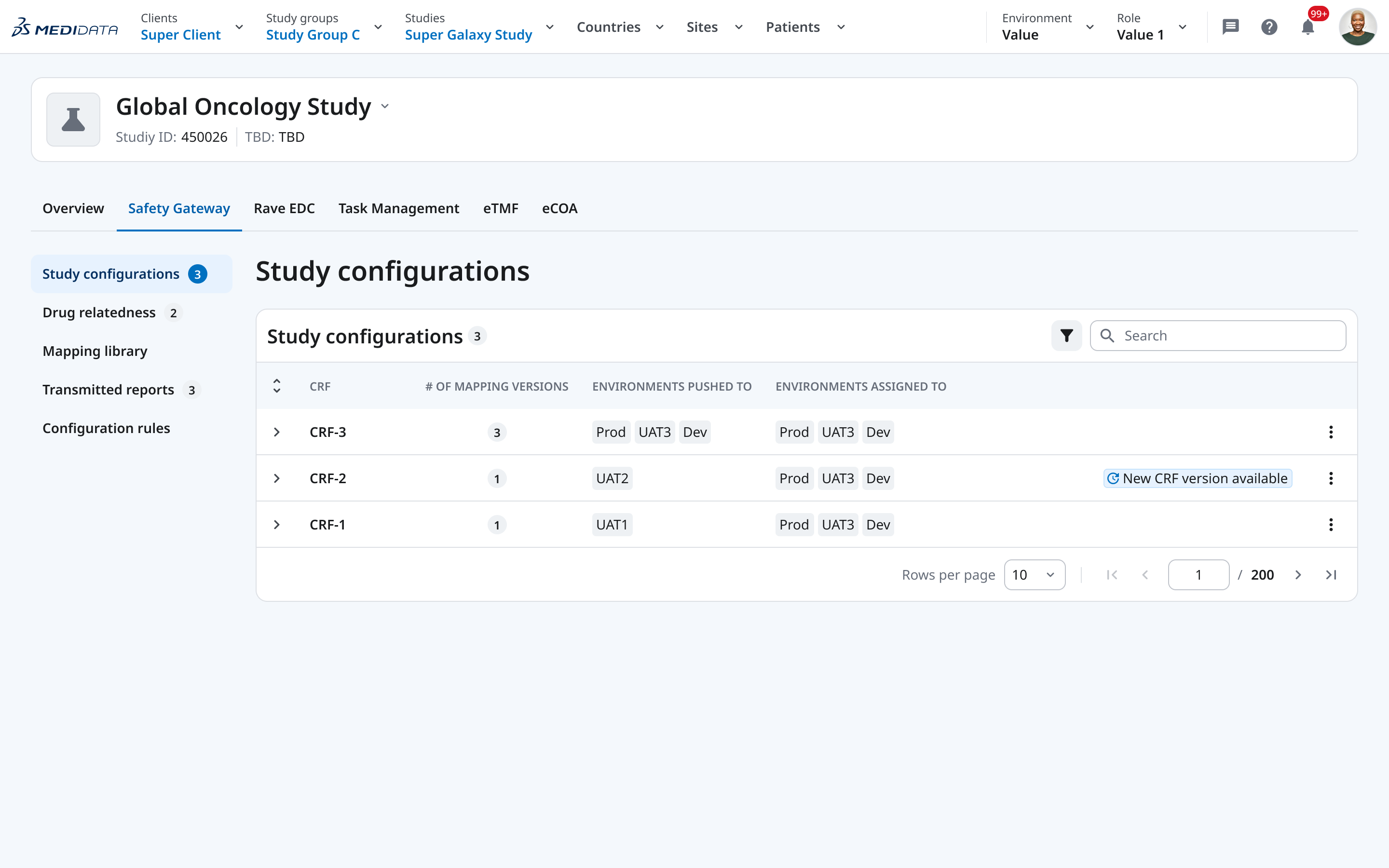 Redesigned RSG interface